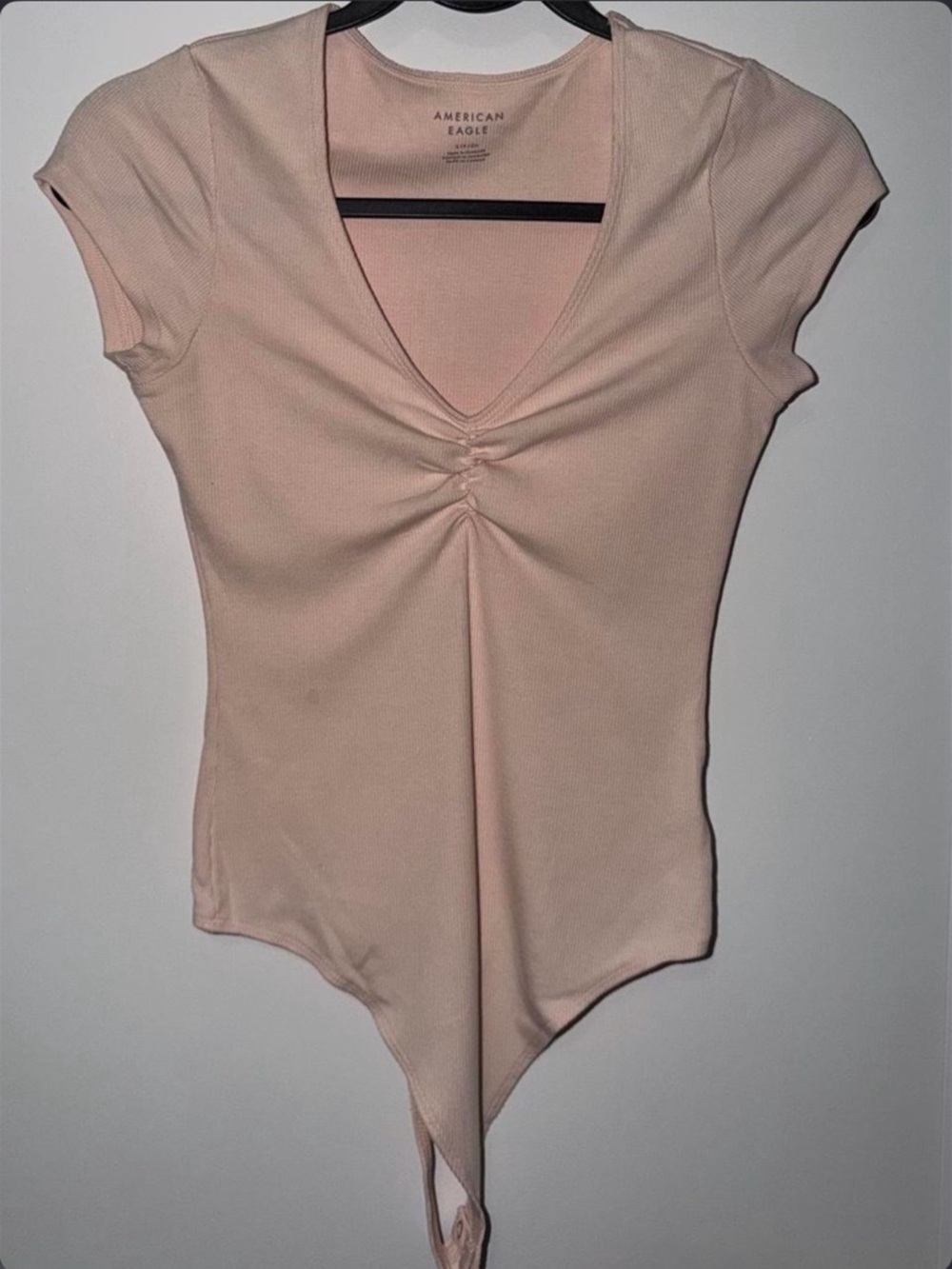 American Eagle Outfitters Blush Pink V-Neck Bodysuit